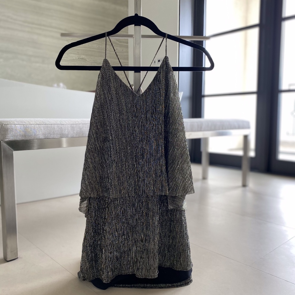 Shimmery Black & Gold Tank Top